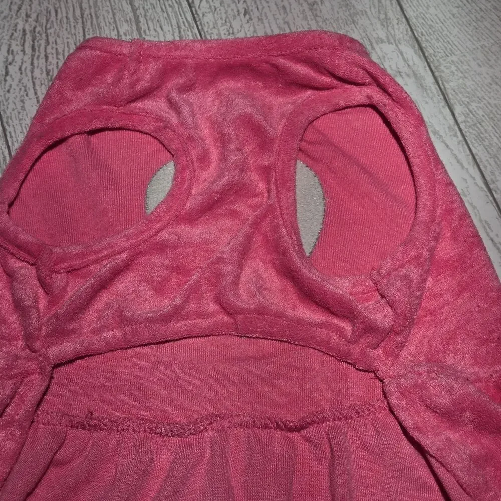 JUICY COUTURE PET DOG Pink TERRY HEART 🩶 🩷 BLING DRESS Size M/L NEW